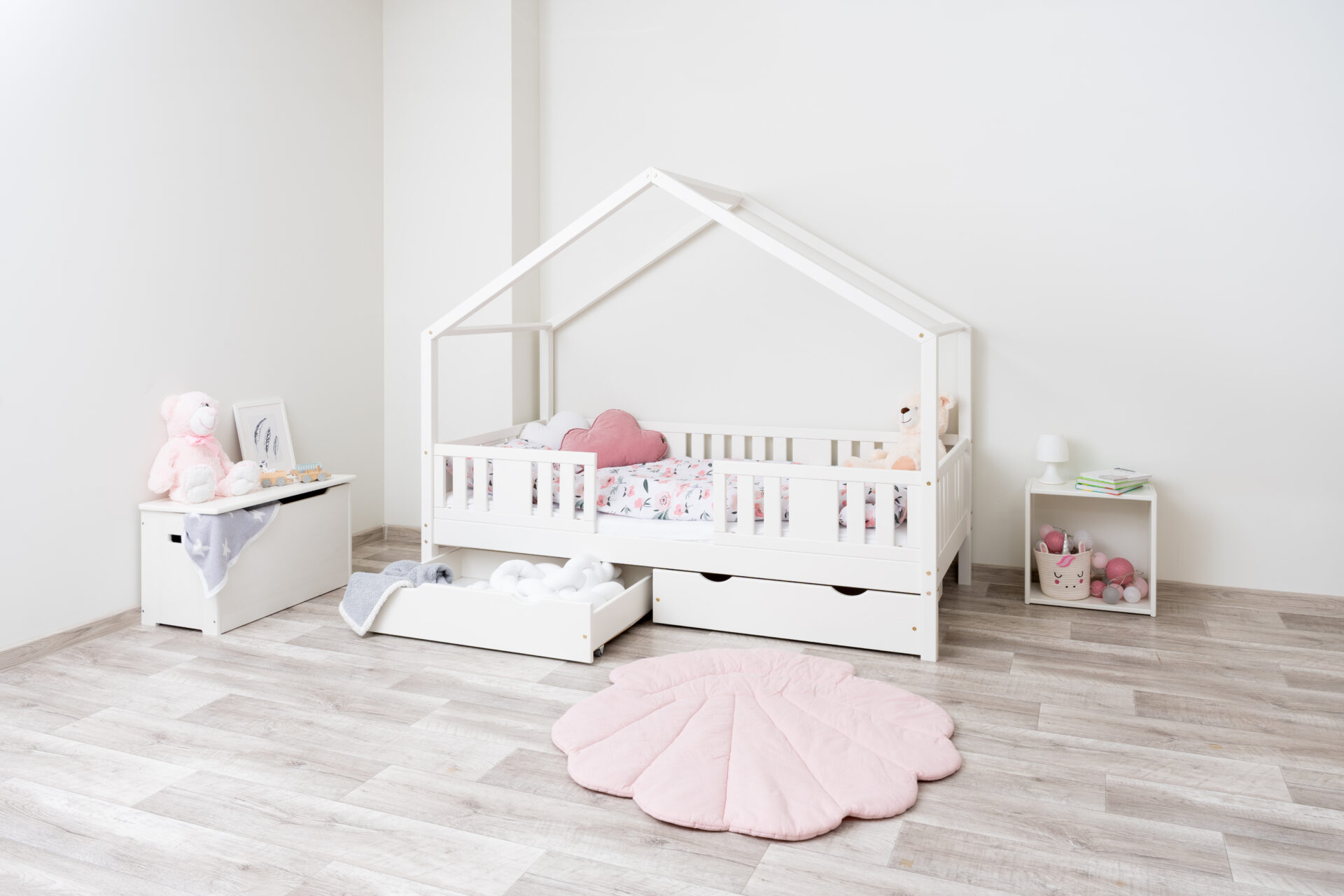 NIKO SHORT 20 biały 2 (2) Kinderbett LUNETTA mit Schublade