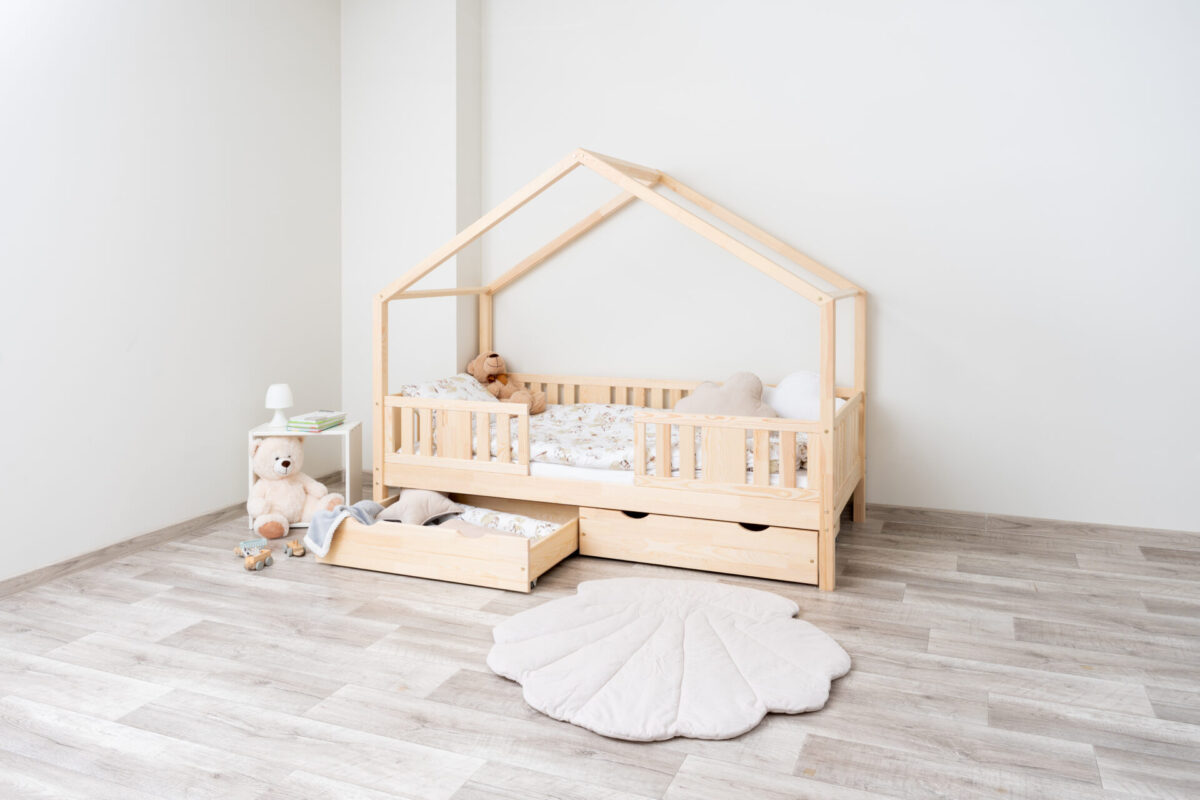 NIKO SHORT 20 nielakierowane 1 (6) Kinderbett LUNETTA mit Schublade