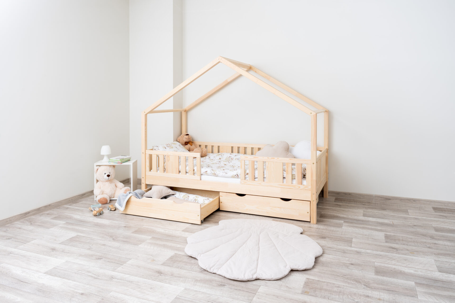 NIKO SHORT 20 nielakierowane 1 (6) Kinderbett LUNETTA mit Schublade