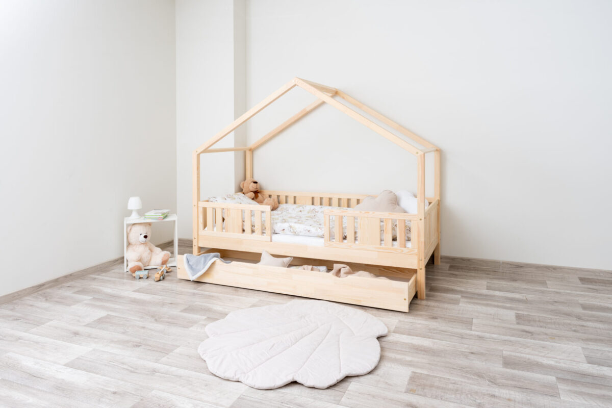 NIKO SHORT 20 nielakierowane 2 (2) Kinderbett LUNETTA mit Schublade