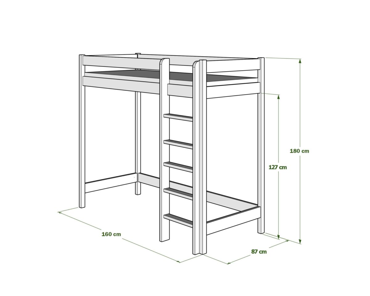 ant80x160 Etagenbett für Kinder AVELA 180cm