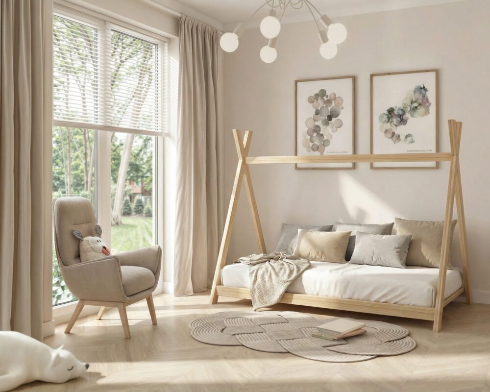 Tipi-Bett aus Kiefernholz