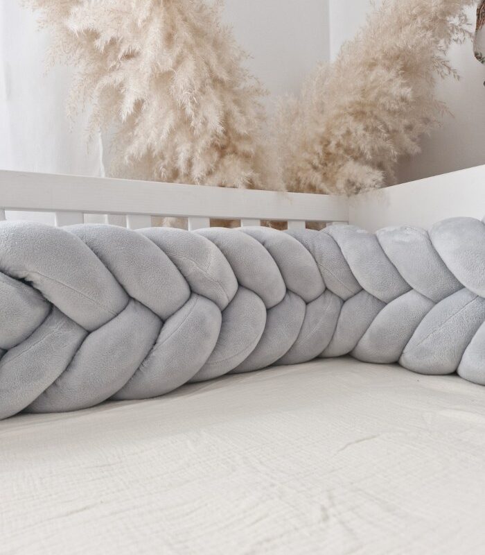 Wheat-Ear Braided Bumper Velvet, 5 Strands – Light Grey