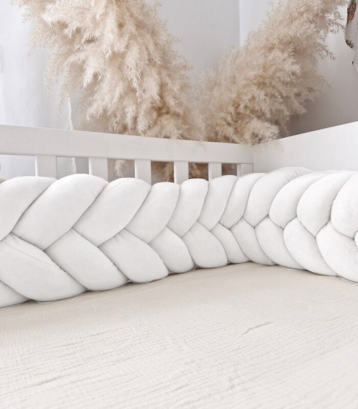 Wheat-Ear Braided Bumper Velvet, 5 Strands – White Wheat-Ear Braided Bumper Velvet, 5 Strands – White