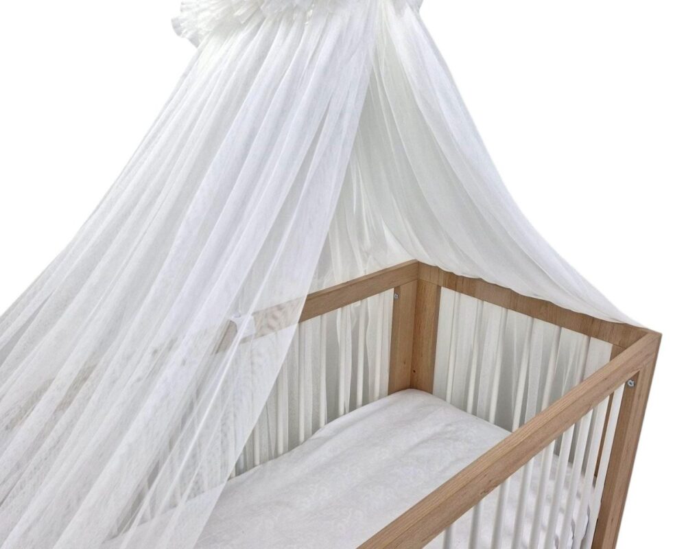 Tulle Bed Canopy with Frame – Cream White Tulle Bed Canopy with Frame – Cream White