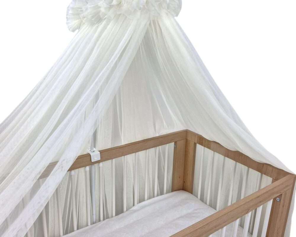 Tulle Bed Canopy with Frame – Ecru