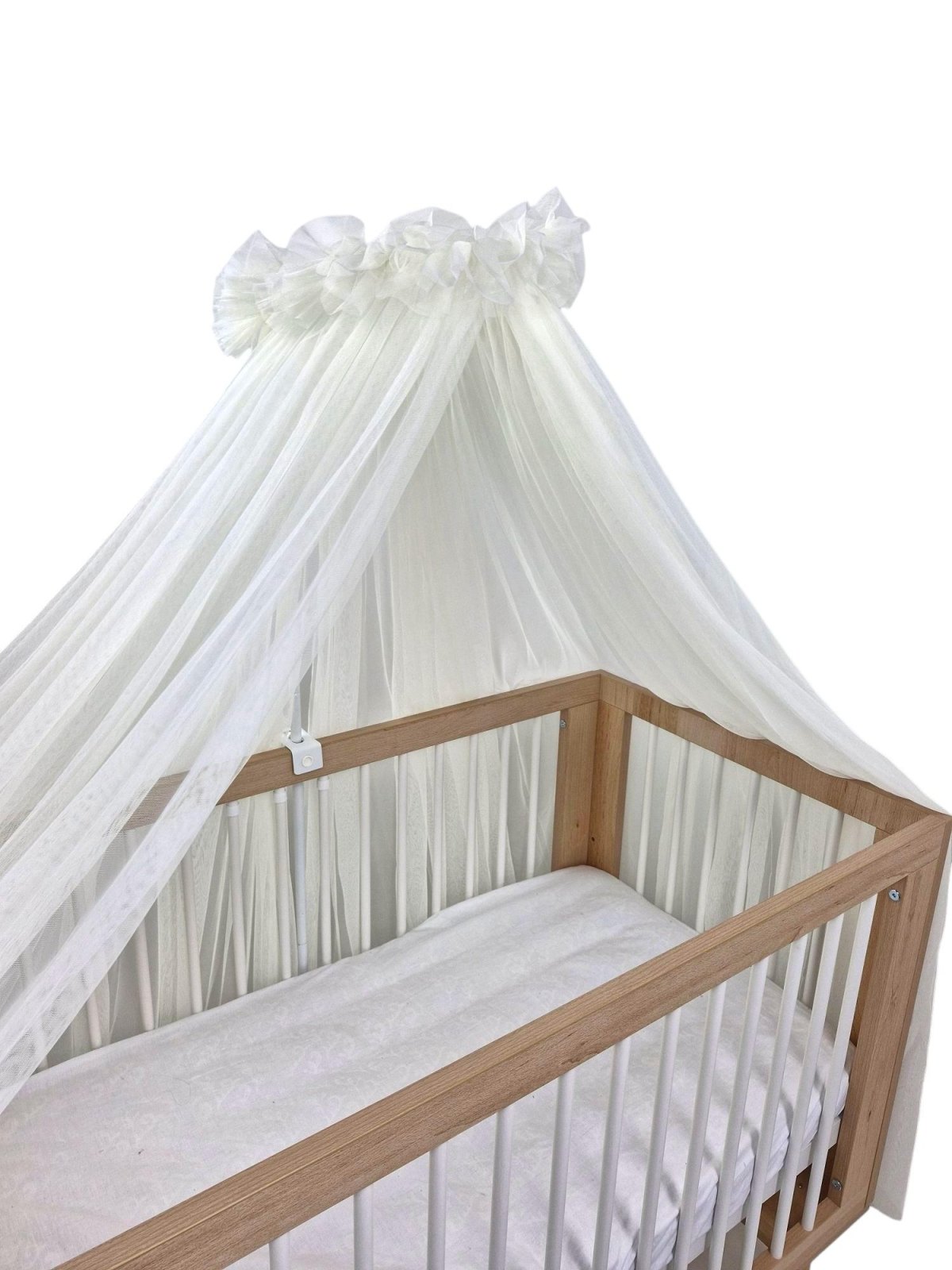 Tulle Bed Canopy with Frame – Ecru Tulle Bed Canopy with Frame – Ecru