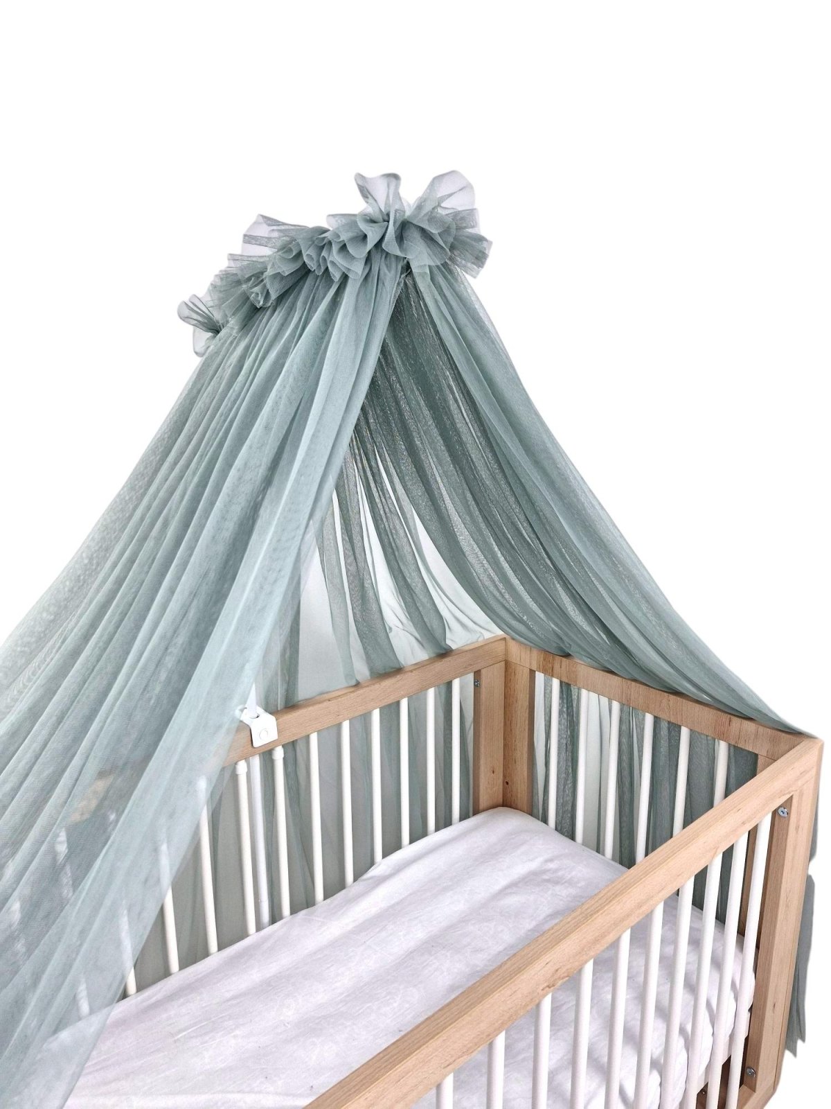 Tulle Bed Canopy with Frame – Khaki Tulle Bed Canopy with Frame – Khaki