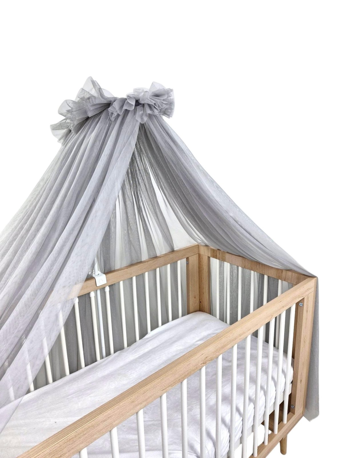 Tulle Bed Canopy with Frame – Steel Grey Tulle Bed Canopy with Frame – Steel Grey