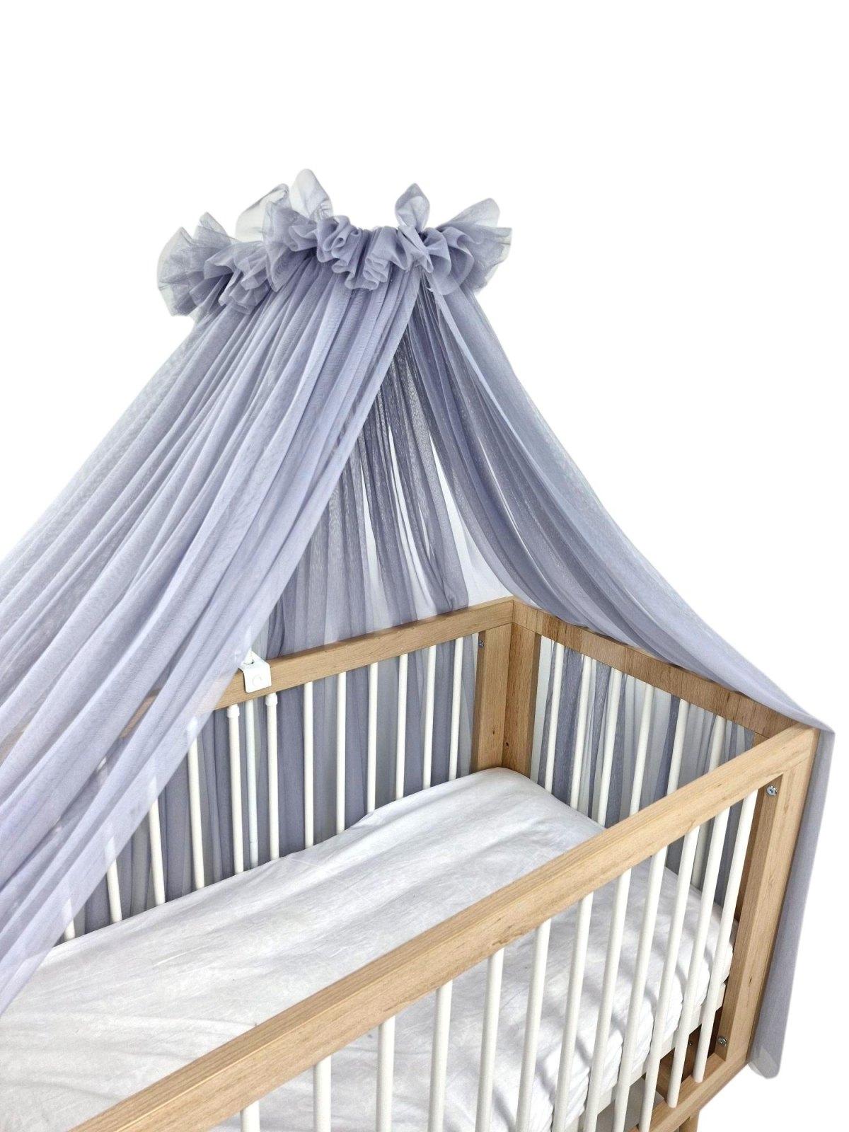 Tulle Bed Canopy with Frame – Dove Blue Tulle Bed Canopy with Frame – Dove Blue