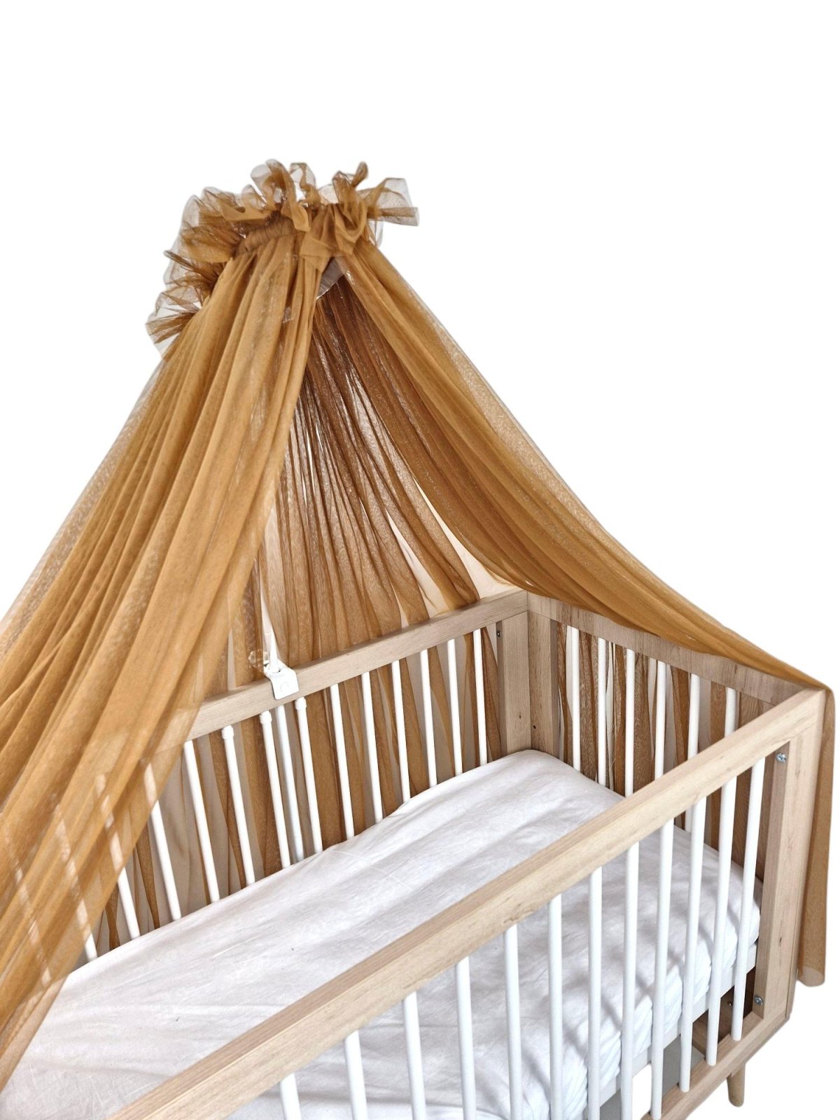 Tulle Bed Canopy with Frame – Cinnamon Tulle Bed Canopy with Frame – Cinnamon