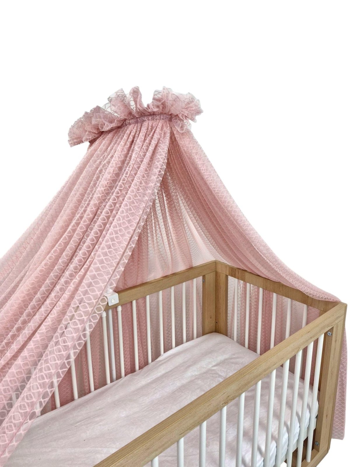 Wave Tulle Bed Canopy with Frame – Dusty Pink Wave Tulle Bed Canopy with Frame – Dusty Pink