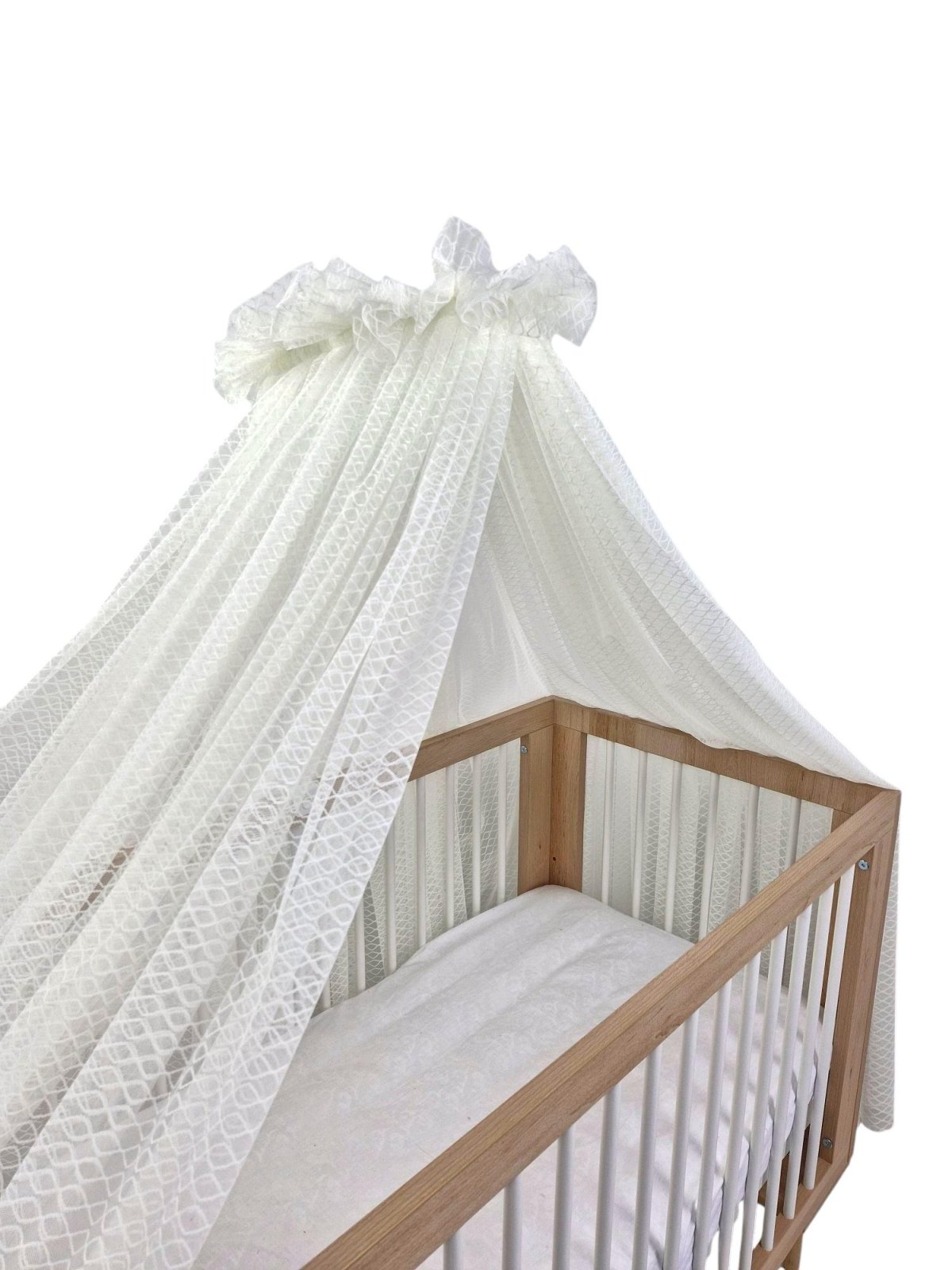 Wave Tulle Bed Canopy with Frame – Ecru Wave Tulle Bed Canopy with Frame – Ecru