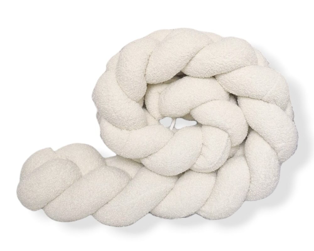 Braided Bumper Bouclé, 3 Strands – Cream