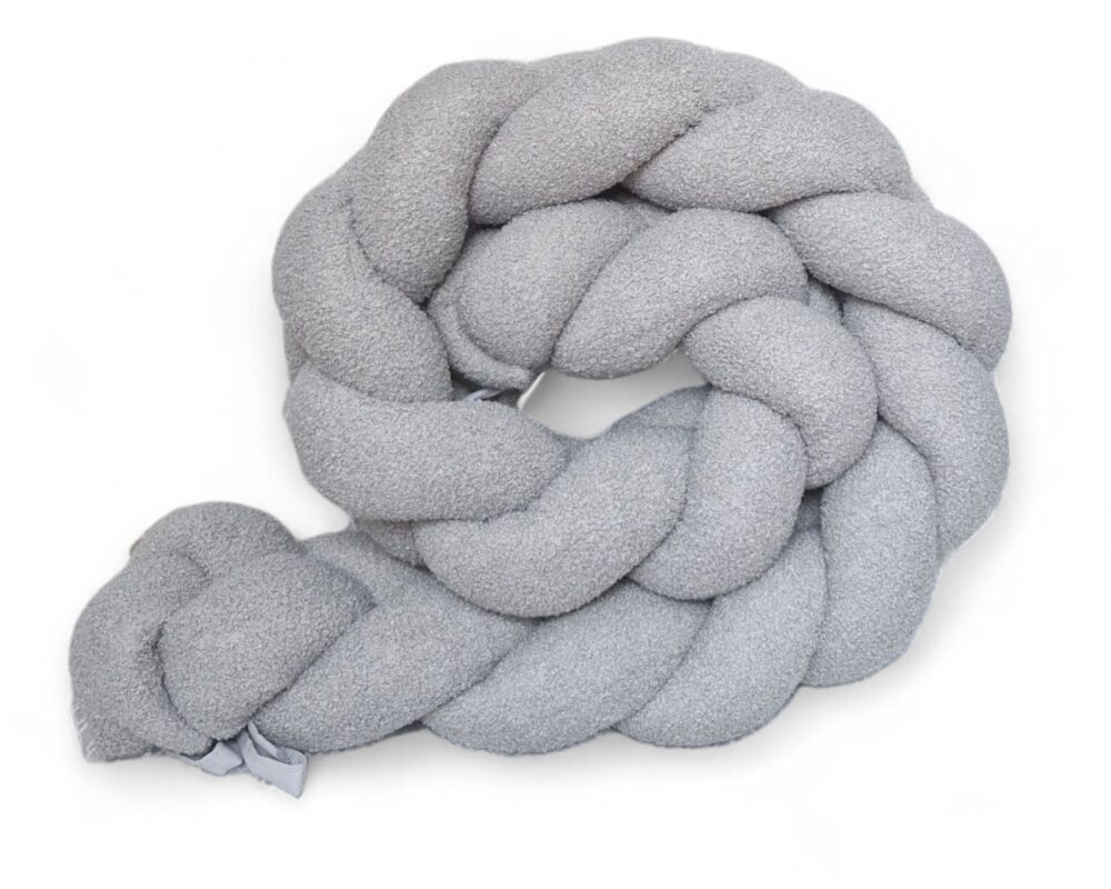 Braided Bumper Bouclé, 3 Strands – Grey