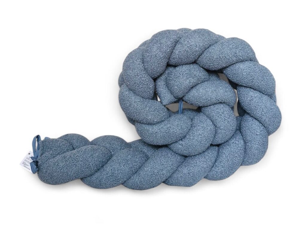 Braided Bumper Bouclé, 3 Strands – Denim Blue