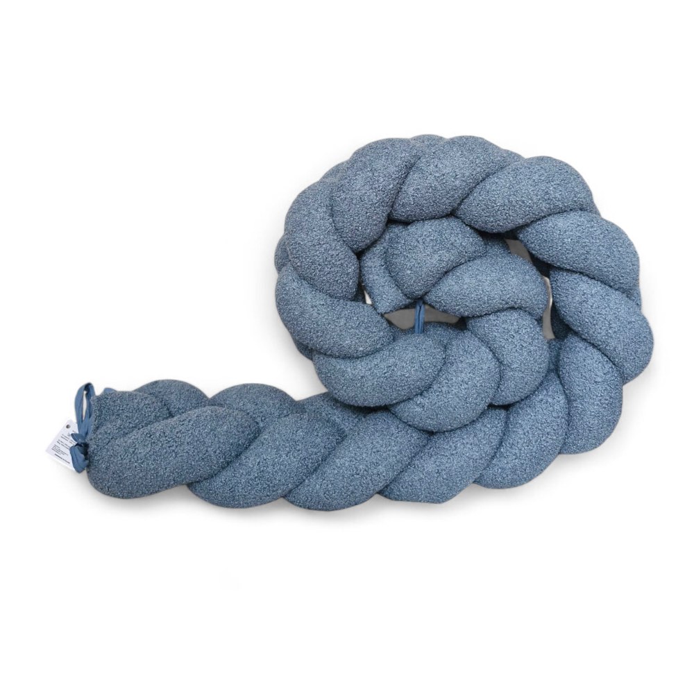 Braided Bumper Bouclé, 3 Strands – Denim Blue