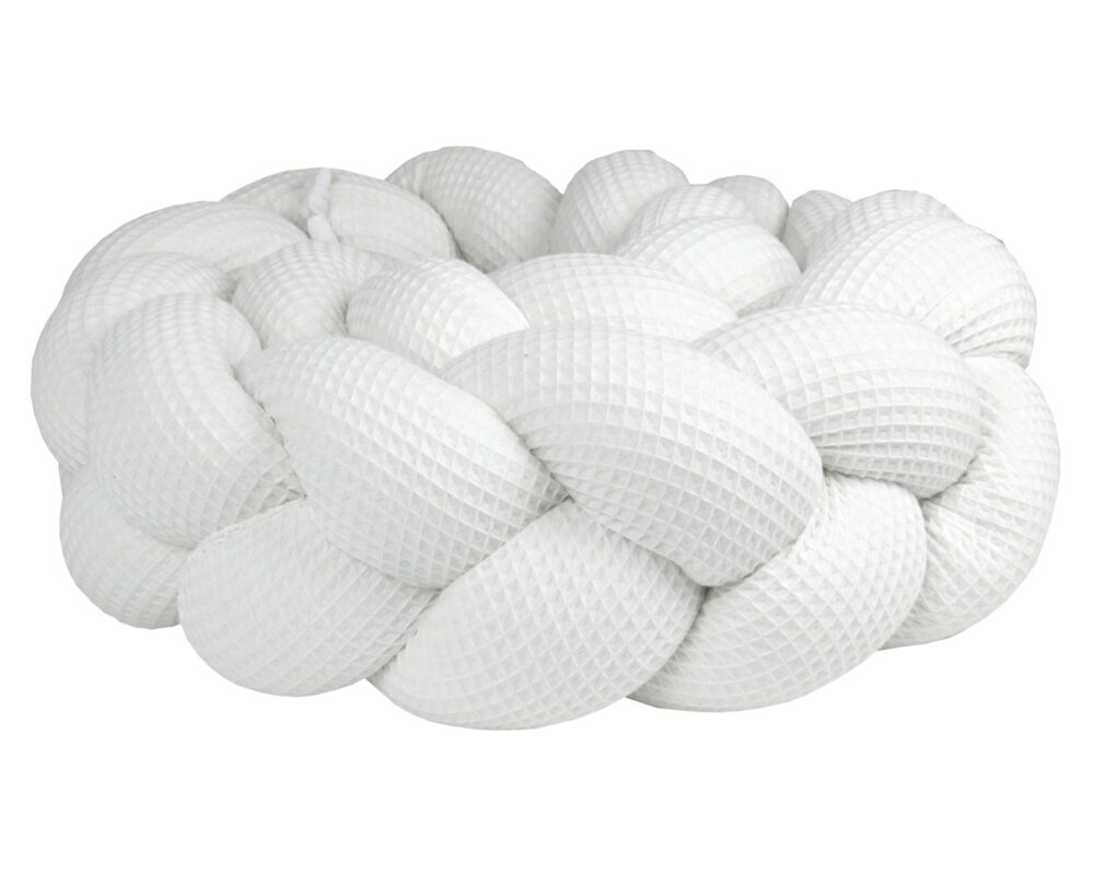 Braided Bumper Waffle Piqué, 3 Strands – White Braided Bumper Waffle Piqué, 3 Strands – White