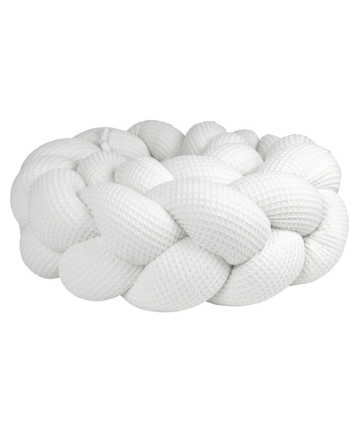 Braided Bumper Waffle Piqué, 3 Strands – White