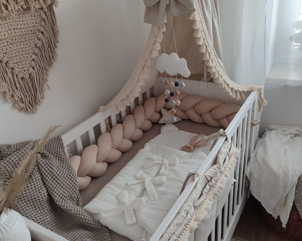 Boho Cotton Bed Canopy with Frame
