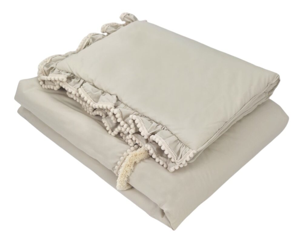 Boho Bedding Set with Fringe – Beige Boho Bedding Set with Fringe – Beige