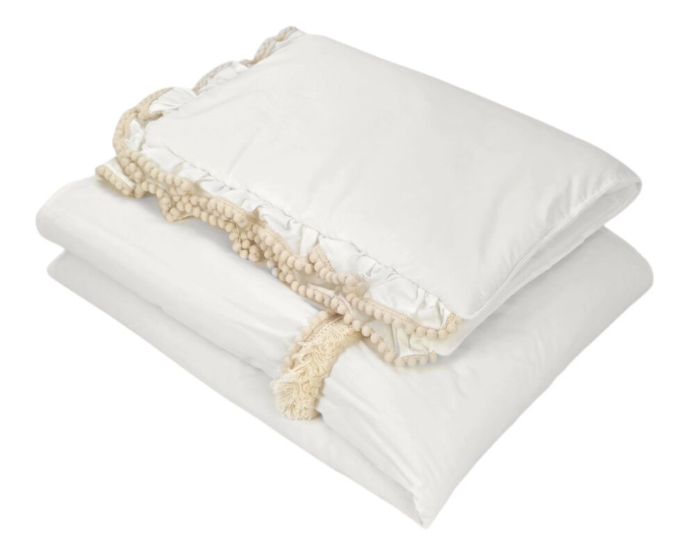 Boho Bedding Set with Fringe – Cream Boho Bedding Set with Fringe – Cream