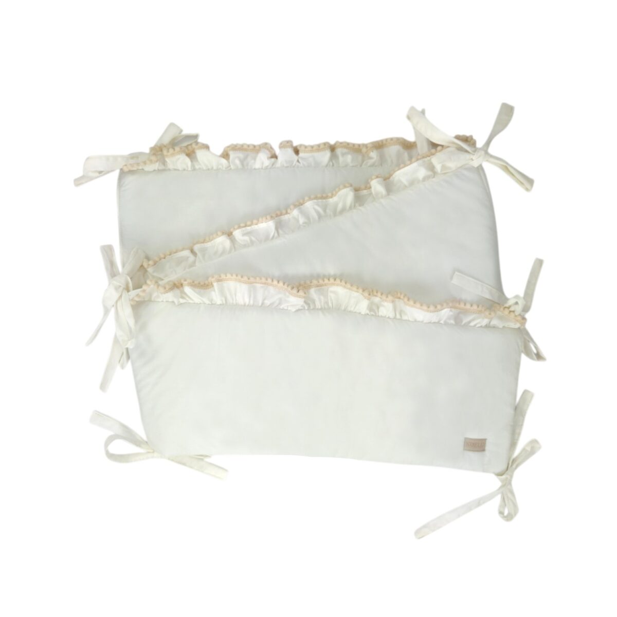 Boho Cot Bumper with Ruffle – Cream Boho Cot Bumper with Ruffle – Cream