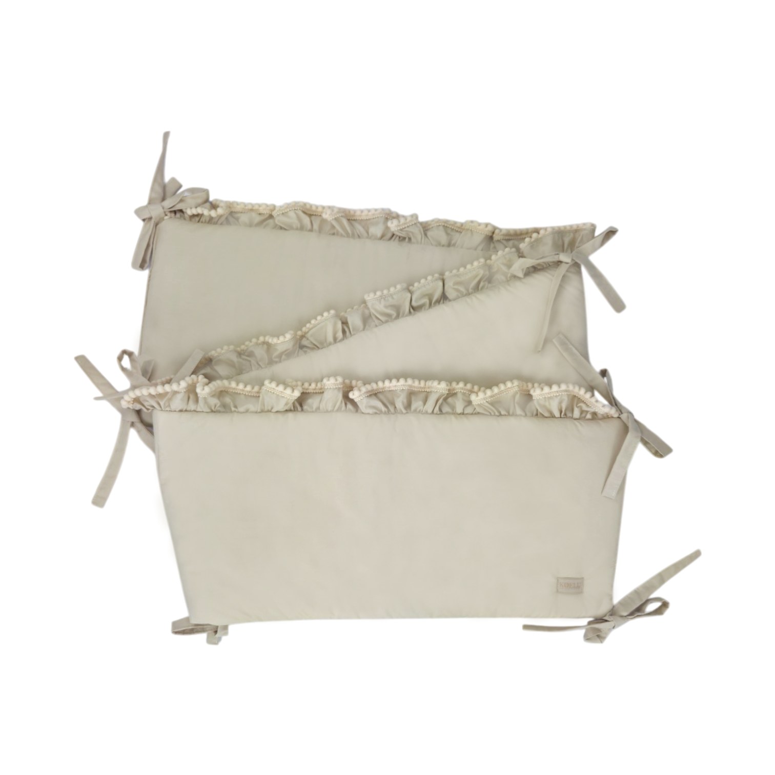 Boho Cot Bumper with Ruffle – Sand Boho Cot Bumper with Ruffle – Sand