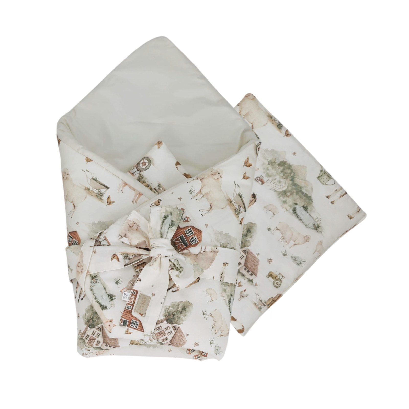 2-in-1 Swaddle Wrap 75 × 75 cm with Pillow 35 × 35 cm – Farm 2-in-1 Swaddle Wrap 75 × 75 cm with Pillow 35 × 35 cm – Farm