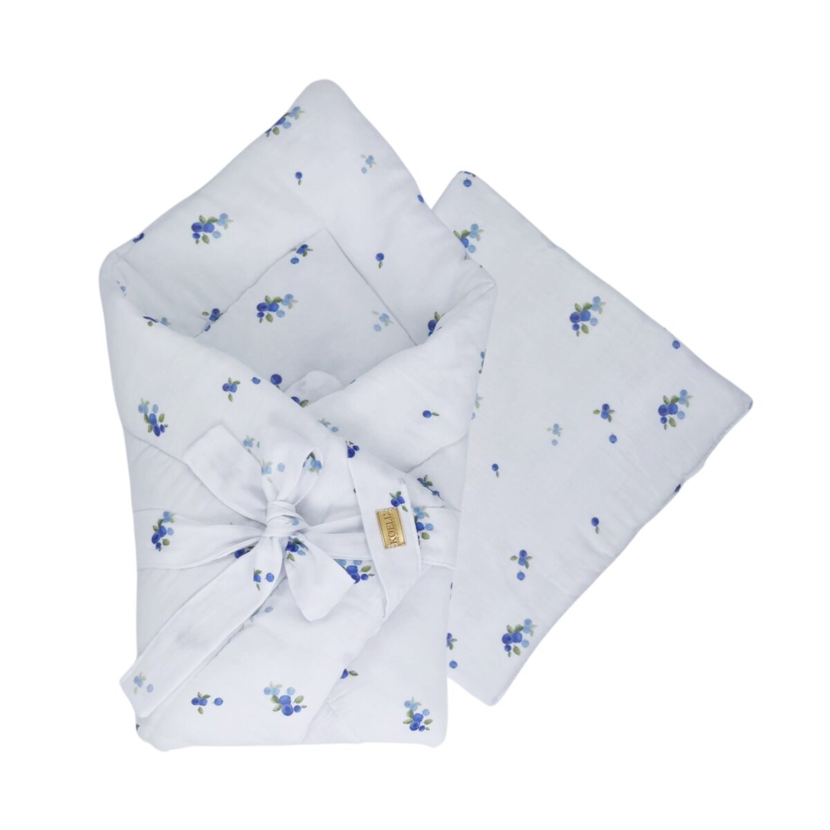 2-in-1 Swaddle Wrap 75 × 75 cm with Pillow 35 × 35 cm – Blueberries 2-in-1 Swaddle Wrap 75 × 75 cm with Pillow 35 × 35 cm – Blueberries