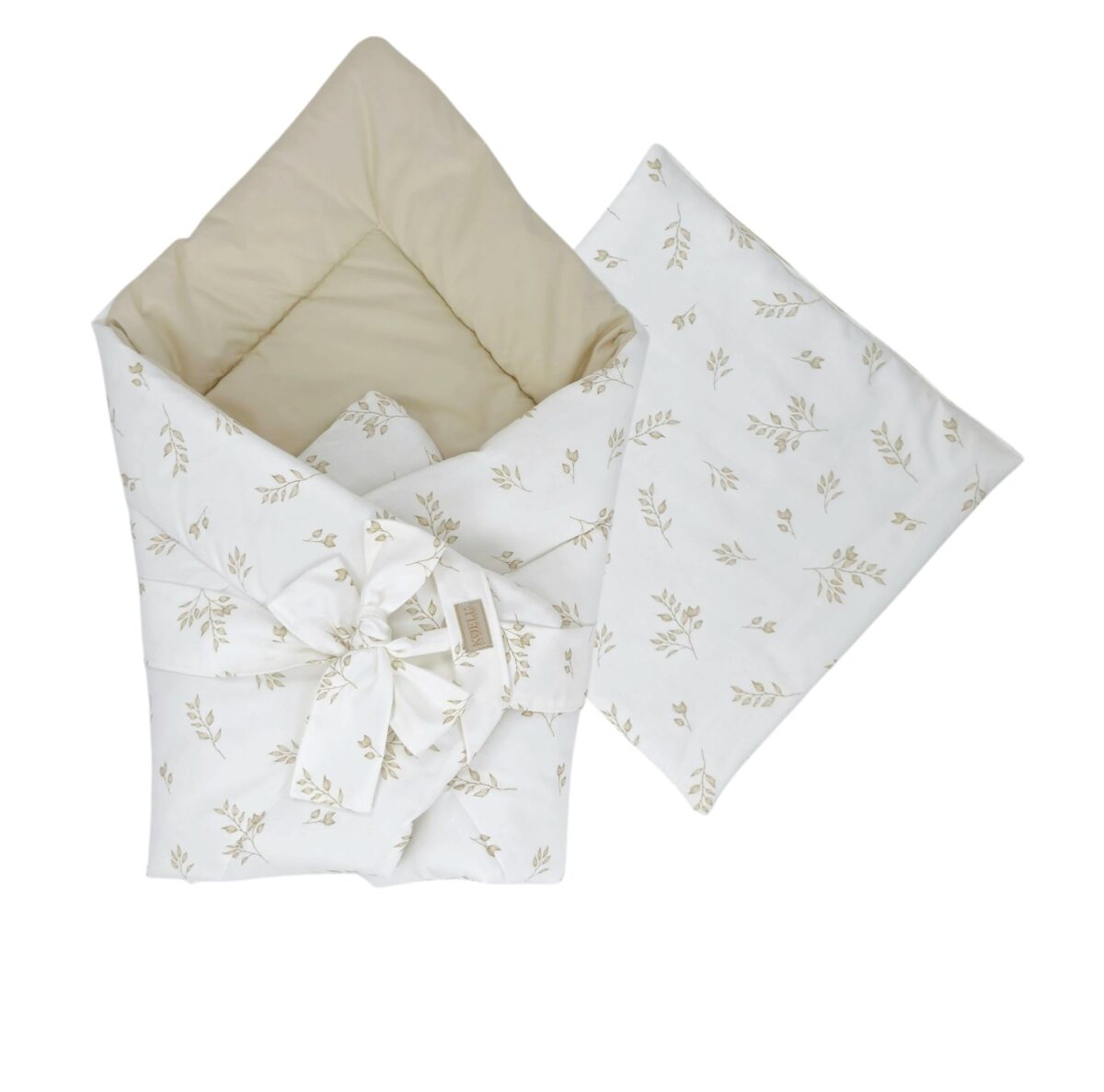 2-in-1 Swaddle Wrap 75 × 75 cm with Pillow 35 × 35 cm – Boho Leaves 2-in-1 Swaddle Wrap 75 × 75 cm with Pillow 35 × 35 cm – Boho Leaves