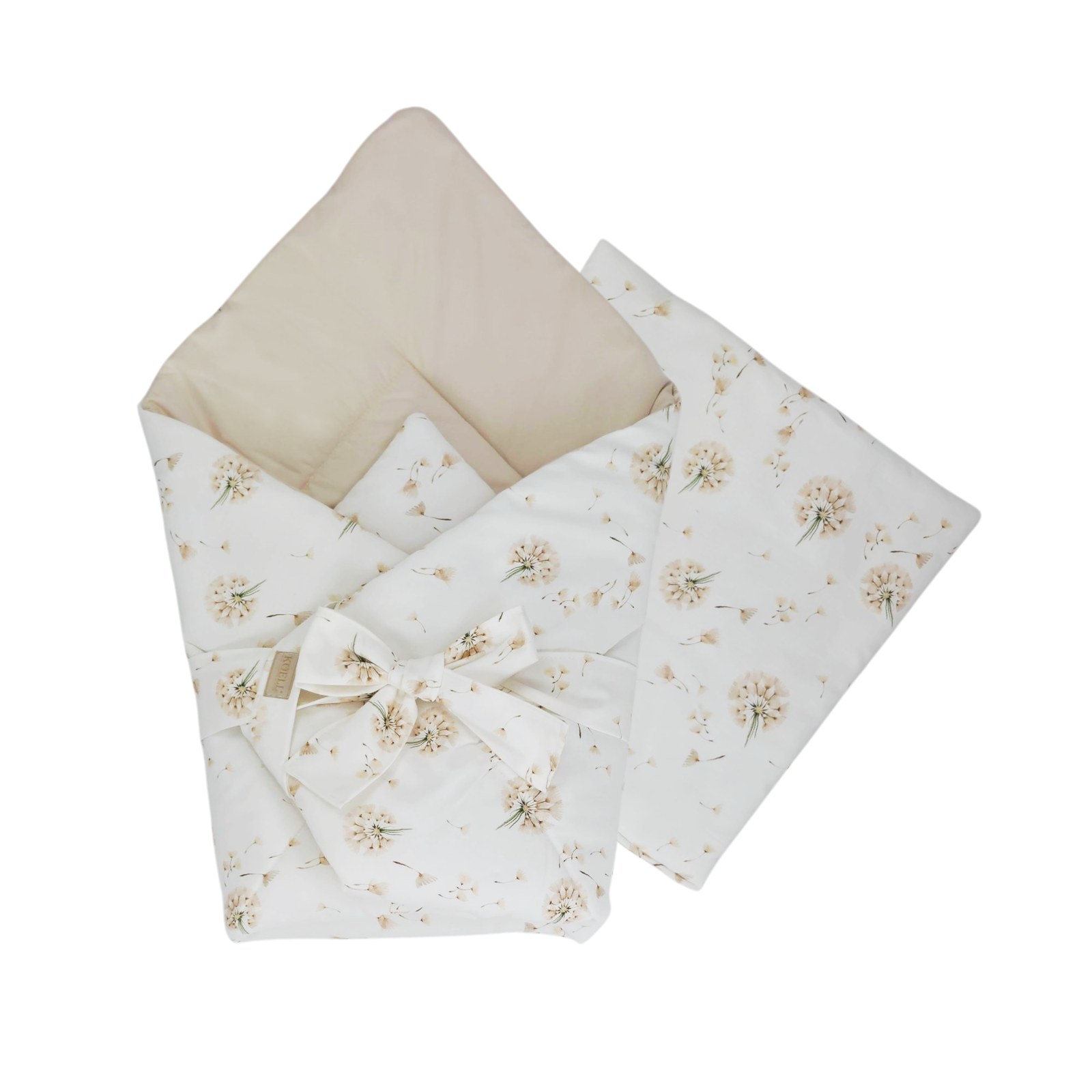 2-in-1 Swaddle Wrap 75 × 75 cm with Pillow 35 × 35 cm – Dandelions 2-in-1 Swaddle Wrap 75 × 75 cm with Pillow 35 × 35 cm – Dandelions