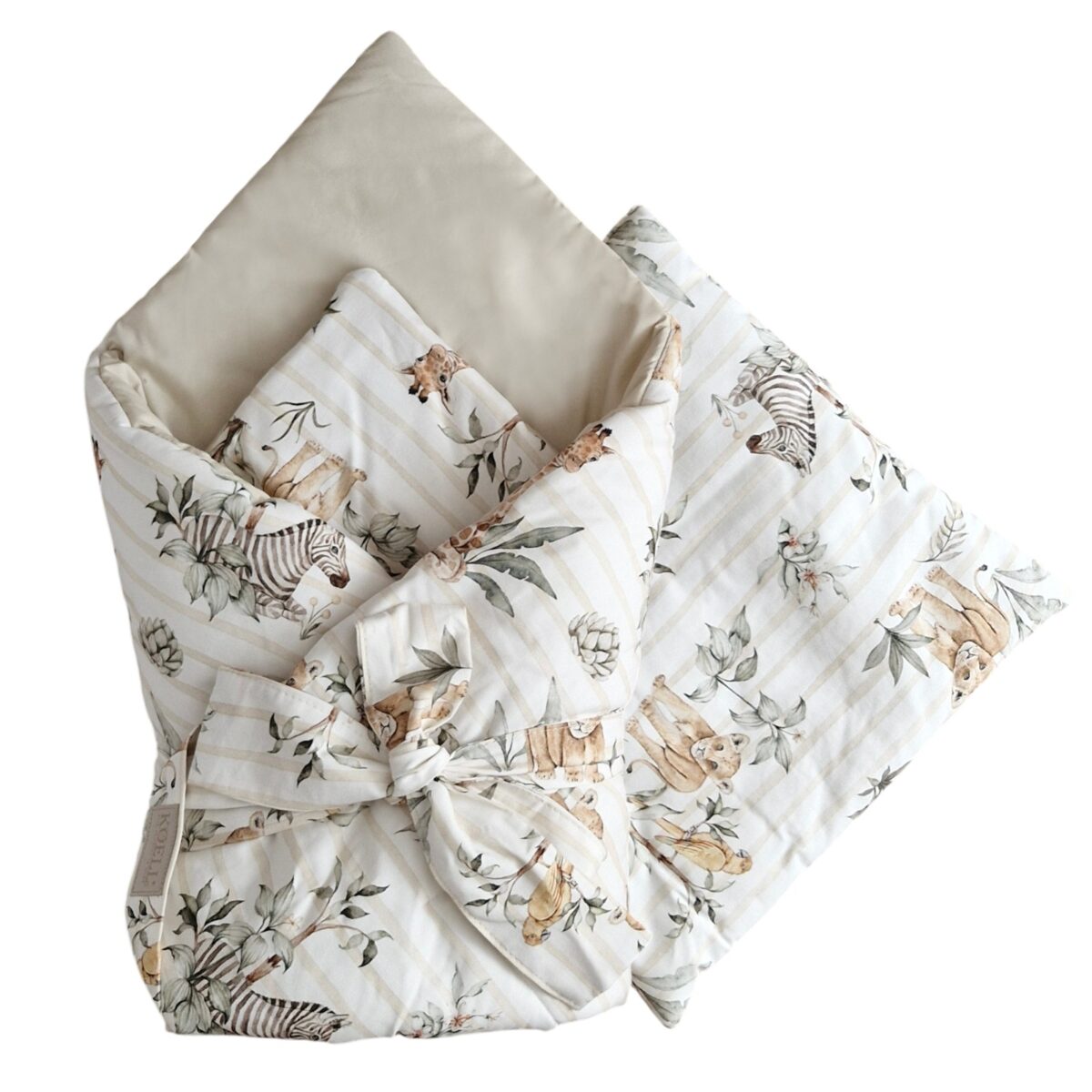 2-in-1 Swaddle Wrap 75 × 75 cm with Pillow 35 × 35 cm – Safari 2-in-1 Swaddle Wrap 75 × 75 cm with Pillow 35 × 35 cm – Safari