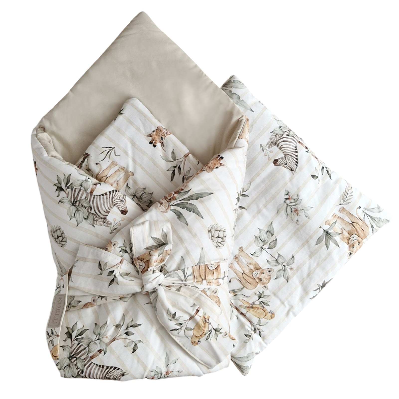 2-in-1 Swaddle Wrap 75 × 75 cm with Pillow 35 × 35 cm – Safari 2-in-1 Swaddle Wrap 75 × 75 cm with Pillow 35 × 35 cm – Safari