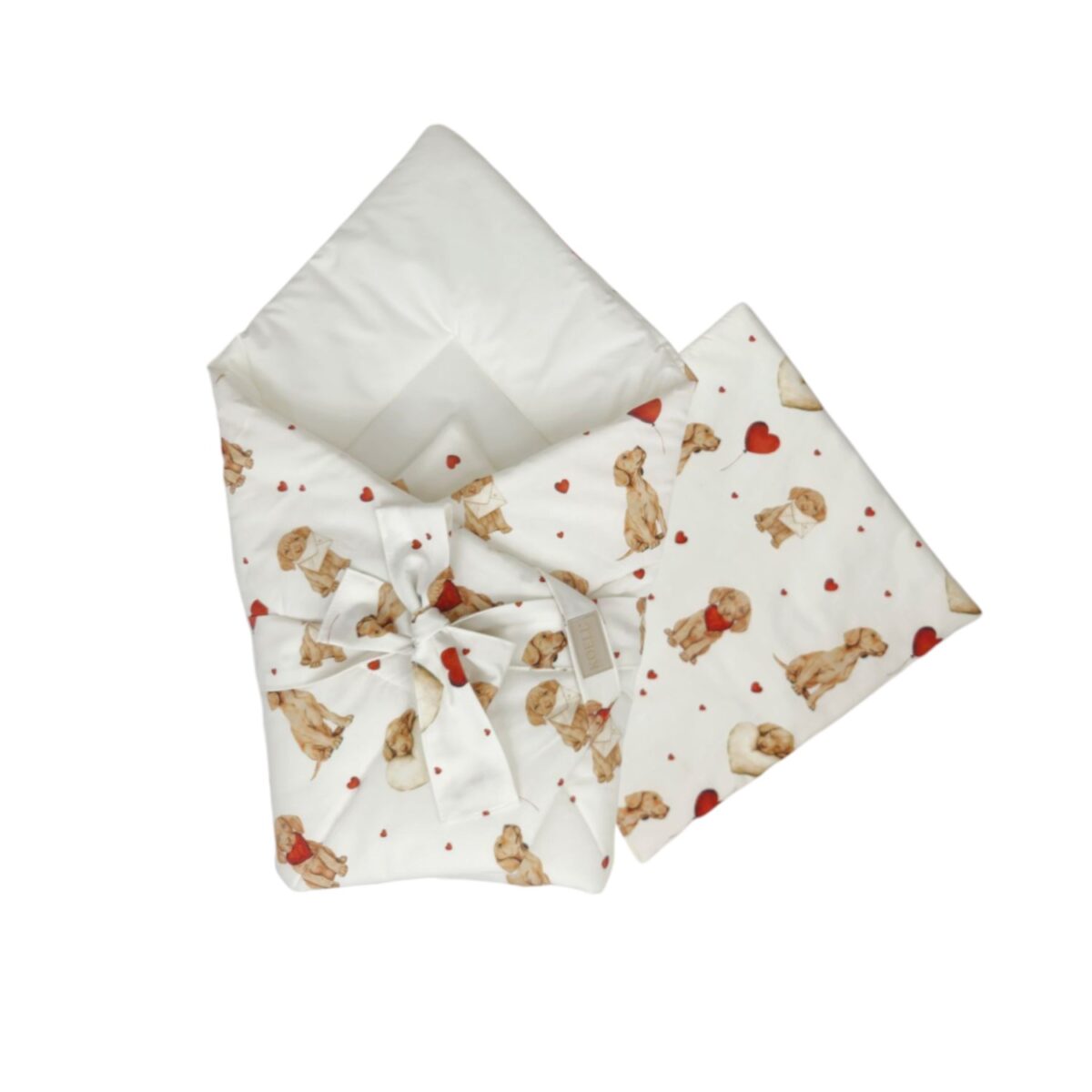 2-in-1 Swaddle Wrap 75 × 75 cm with Pillow 35 × 35 cm – In Love 2-in-1 Swaddle Wrap 75 × 75 cm with Pillow 35 × 35 cm – In Love