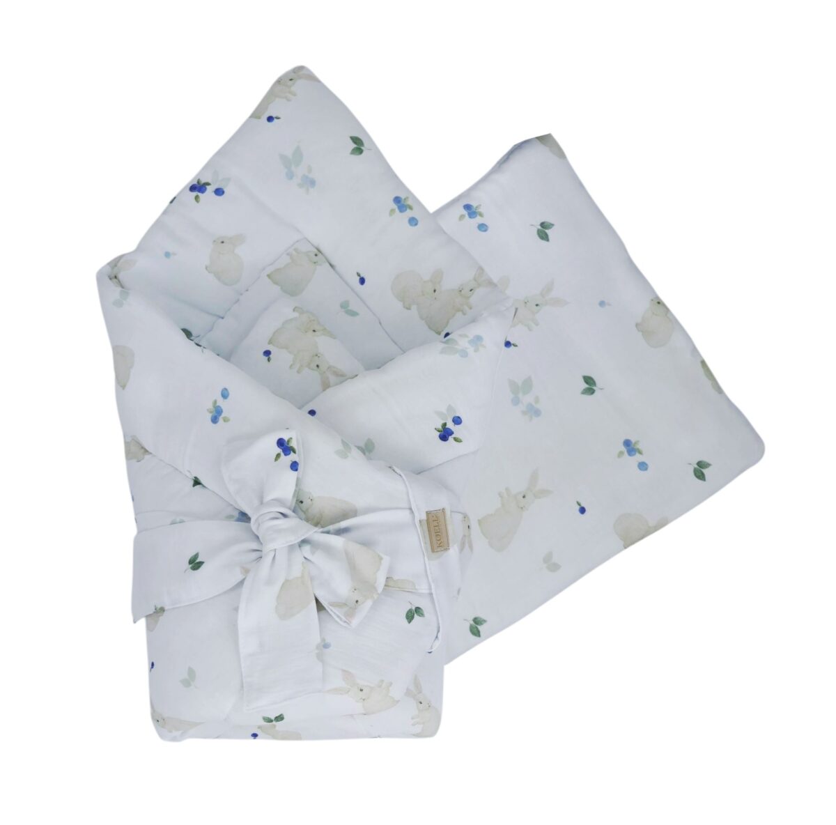 2-in-1 Swaddle Wrap 75 × 75 cm with Pillow 35 × 35 cm – Forest Bunnies 2-in-1 Swaddle Wrap 75 × 75 cm with Pillow 35 × 35 cm – Forest Bunnies