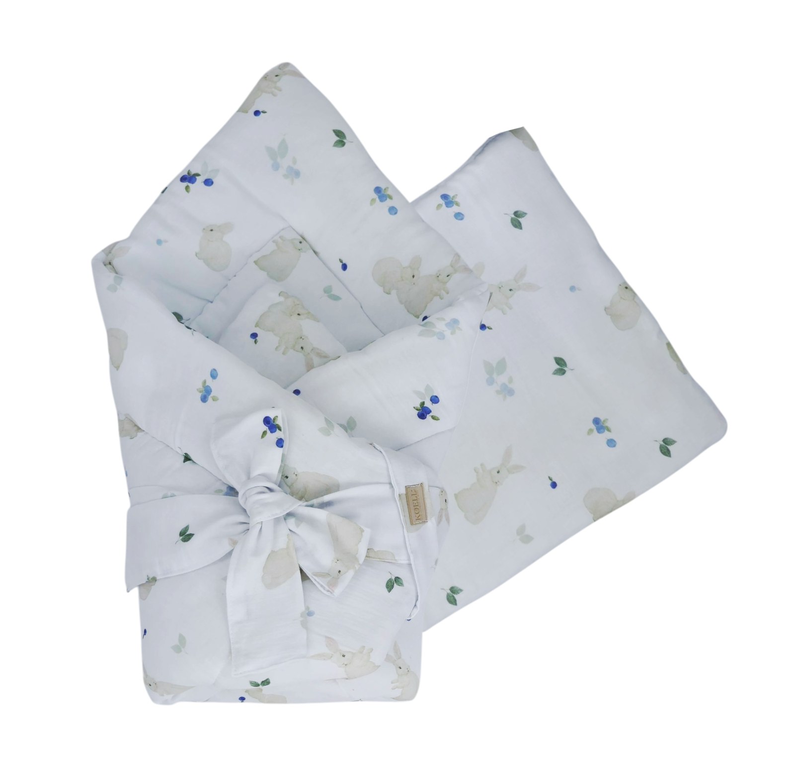 2-in-1 Swaddle Wrap 75 × 75 cm with Pillow 35 × 35 cm – Forest Bunnies 2-in-1 Swaddle Wrap 75 × 75 cm with Pillow 35 × 35 cm – Forest Bunnies