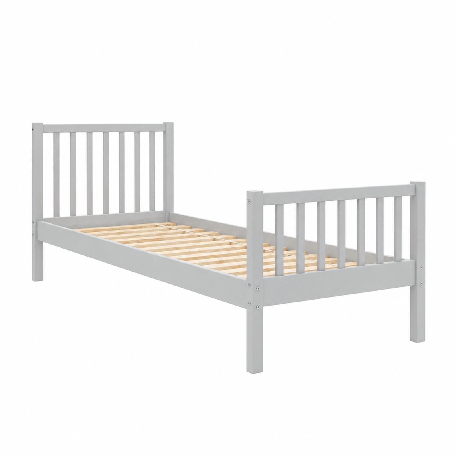 ELLA Children’s Bed – grey (packshot) ELLA Children’s Bed in pine wood, grey, packshot