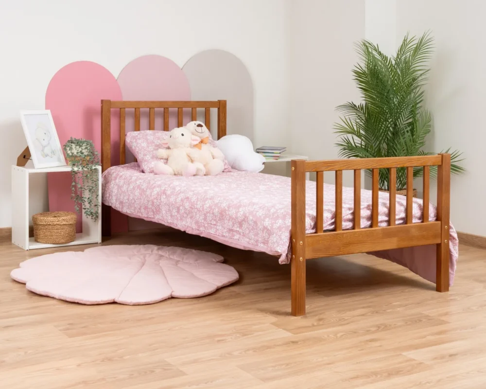 ELLA Children’s Bed in pine wood, retro, in the children's room