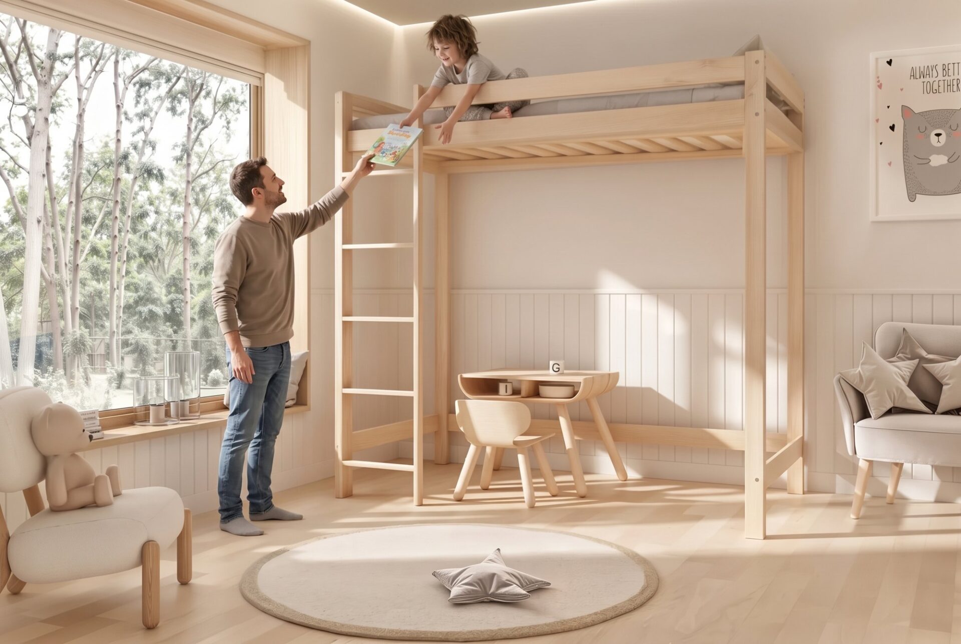 AVELA 180cm Bunk Bed – story time together