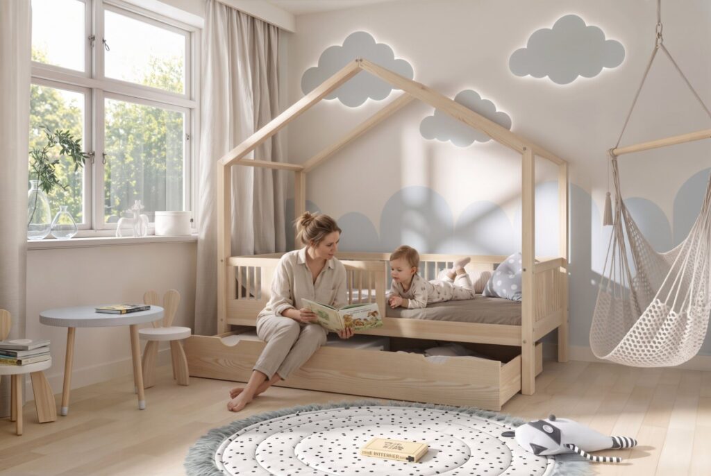 ASTRIA Children’s Bed with Drawer – story time together