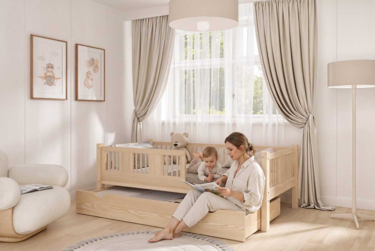 LUNA Children’s Bed with Drawer – story time together LUNA Children’s Bed with Drawer – story time together