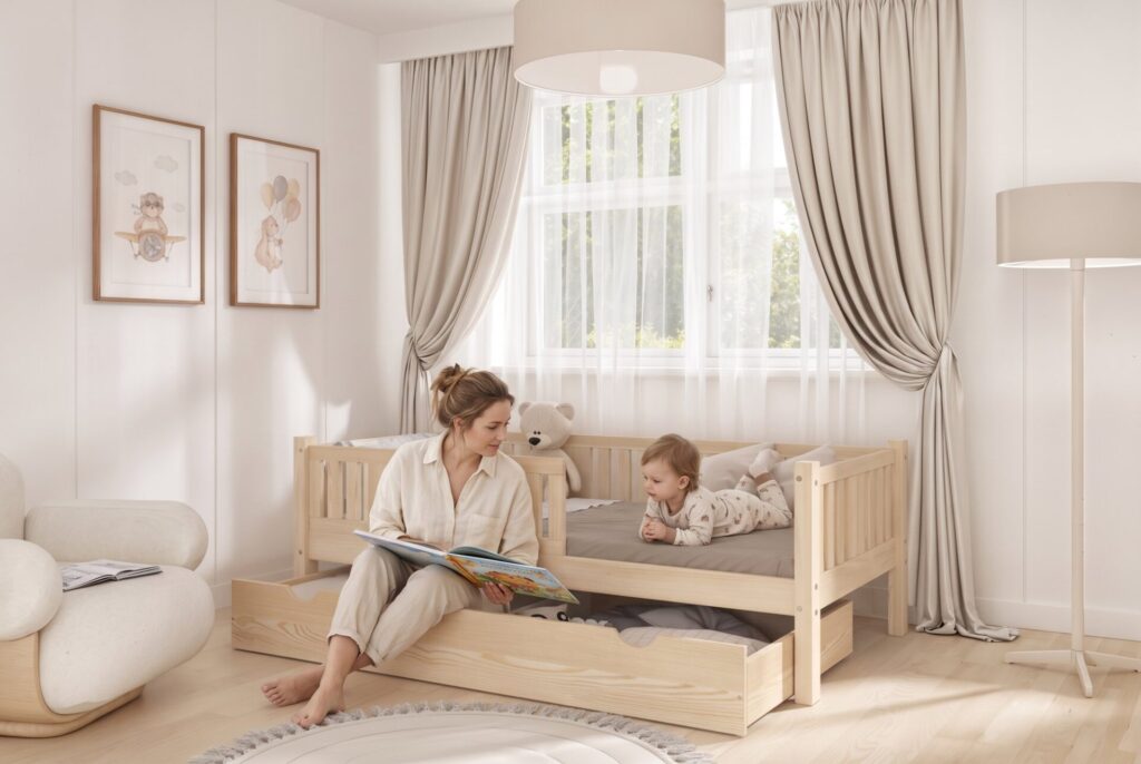 NIKO Children’s Bed with Drawer – story time together