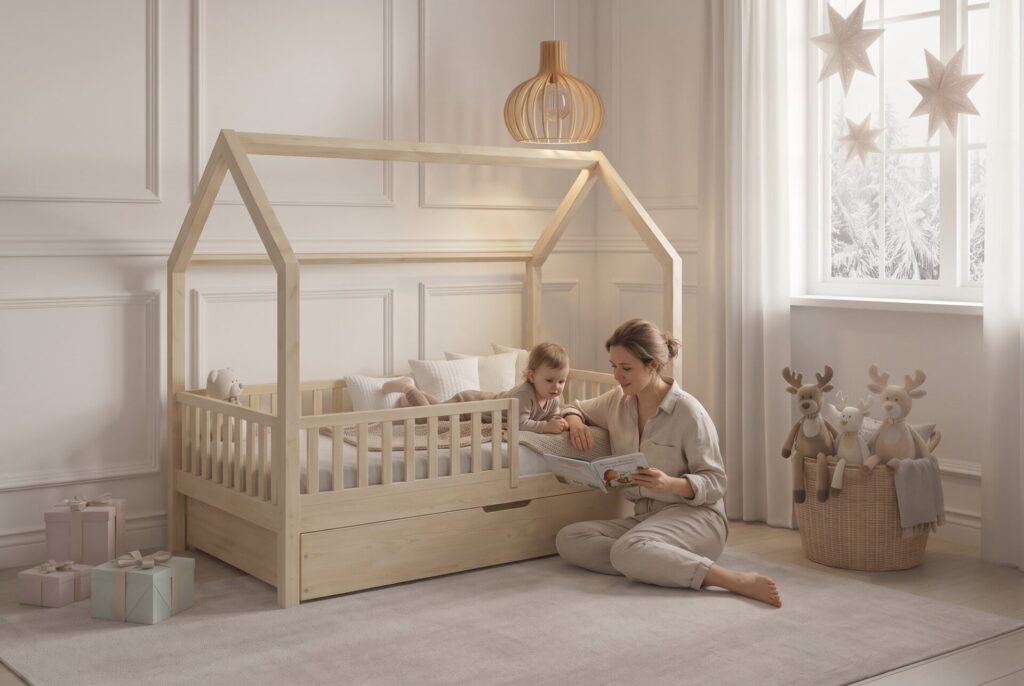 SOLETTA Children’s Bed with Drawer – story time together