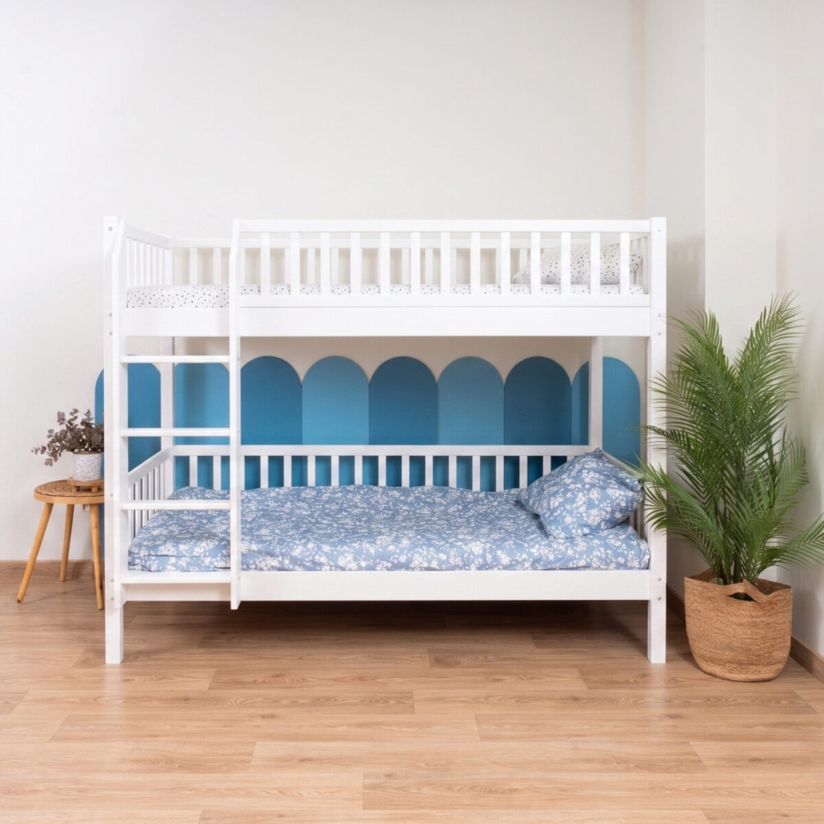 KOSMO Bunk Bed – white (1) KOSMO Bunk Bed in pine wood, white