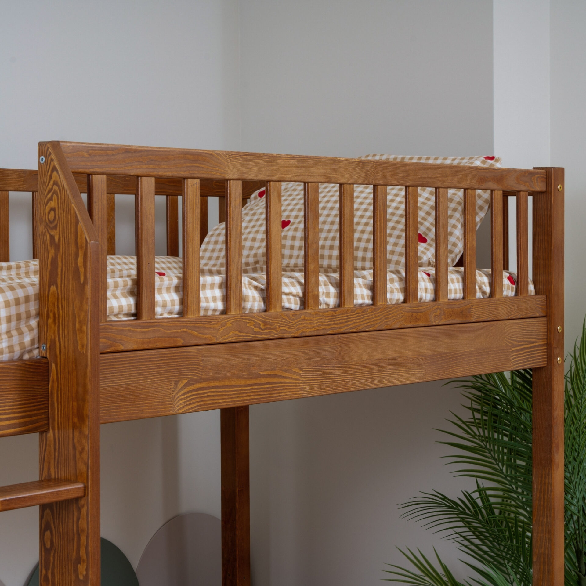KOSMO Loft Bed in pine wood, Retro