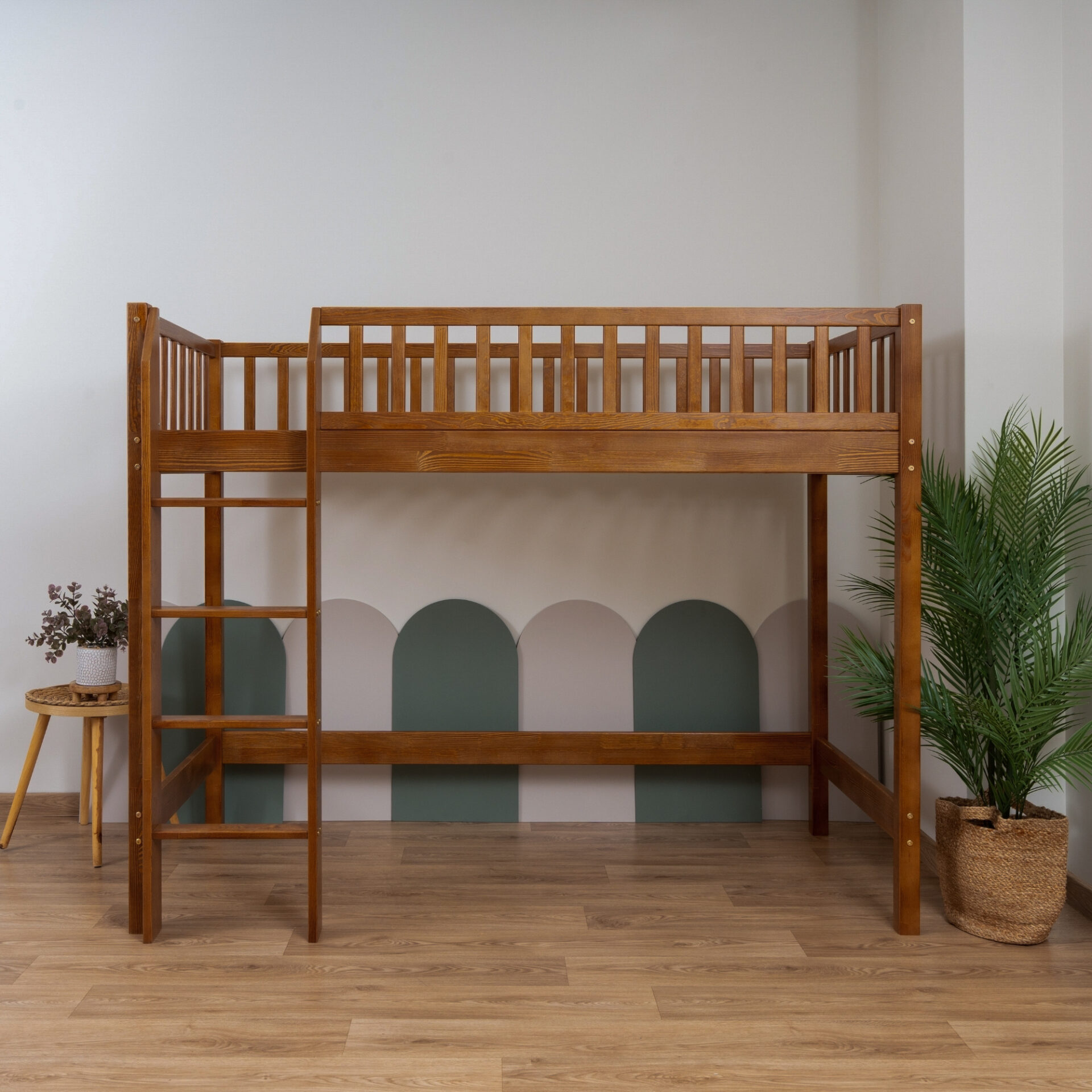 KOSMO Loft Bed in pine wood, Retro