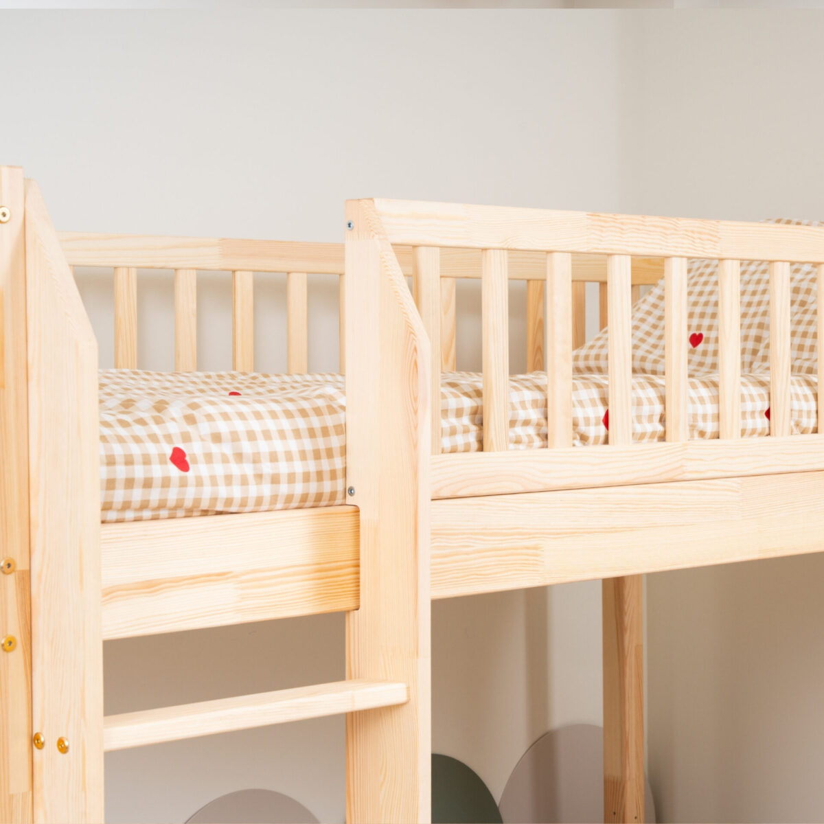 KOSMO Loft Bed in pine wood, natural pine