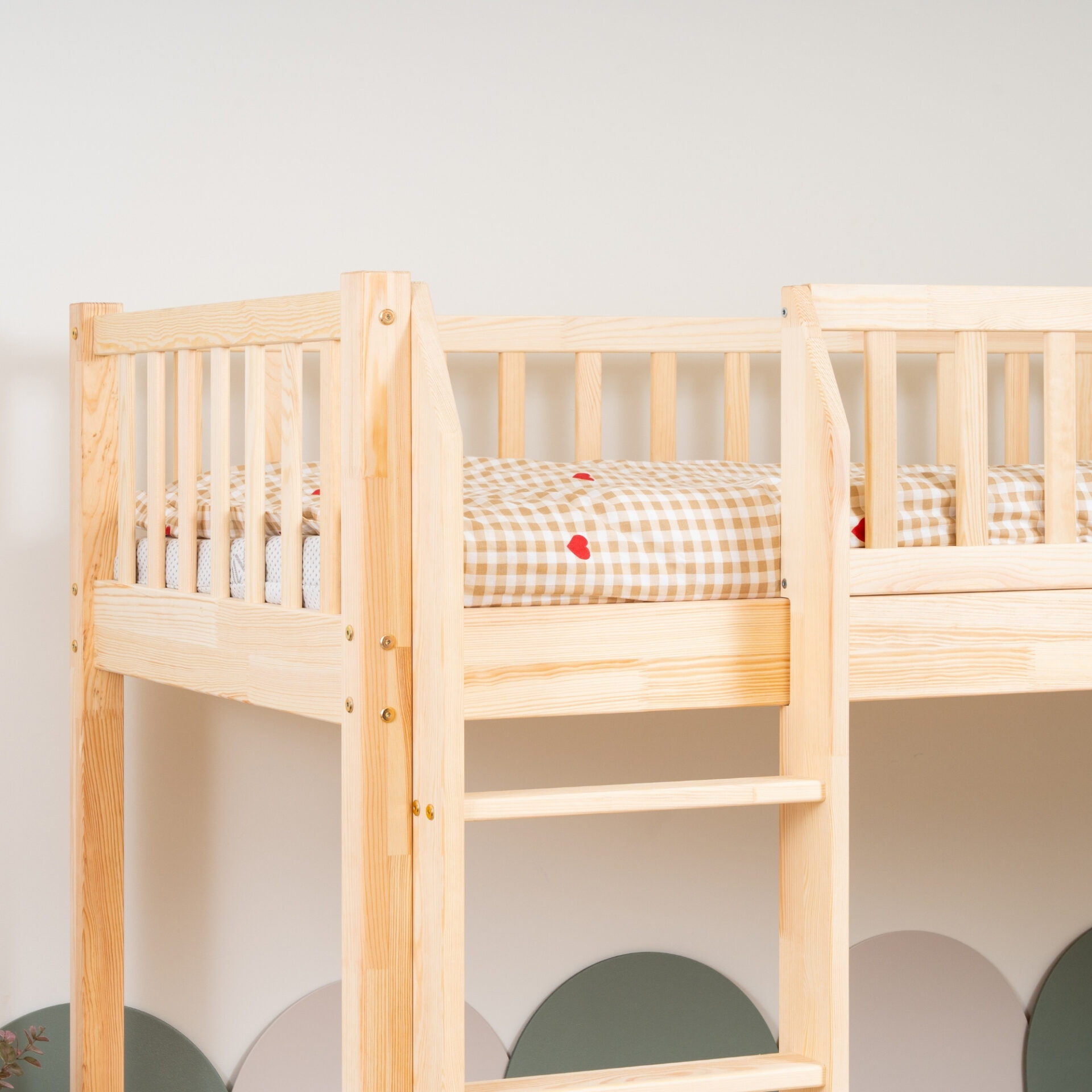 KOSMO Loft Bed in pine wood, natural pine