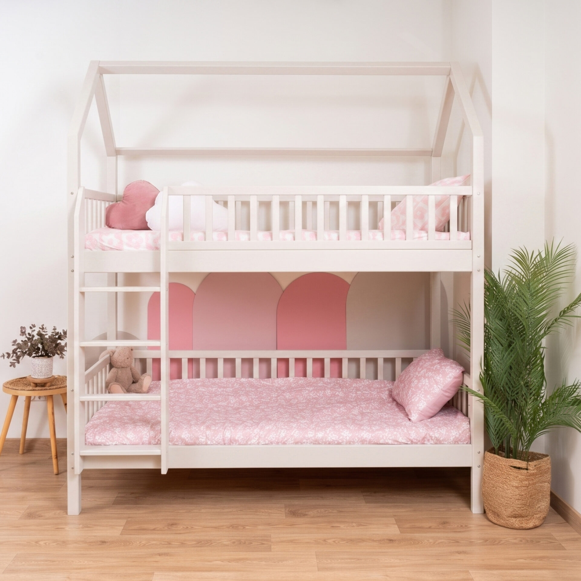 KOSMO Long Bunk Bed in pine wood, cashmere